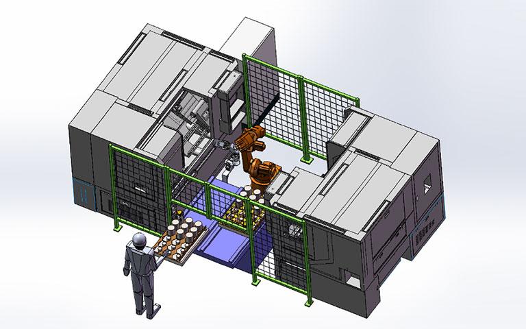 工業(yè)機(jī)器人自動(dòng)化上下料加工單元3